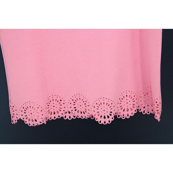 LOFT SIZE SMALL SALMON PINK SLEEVELESS BLOUSE FILIGREE BOTTOM TRIM NWT - Picture 3 of 7